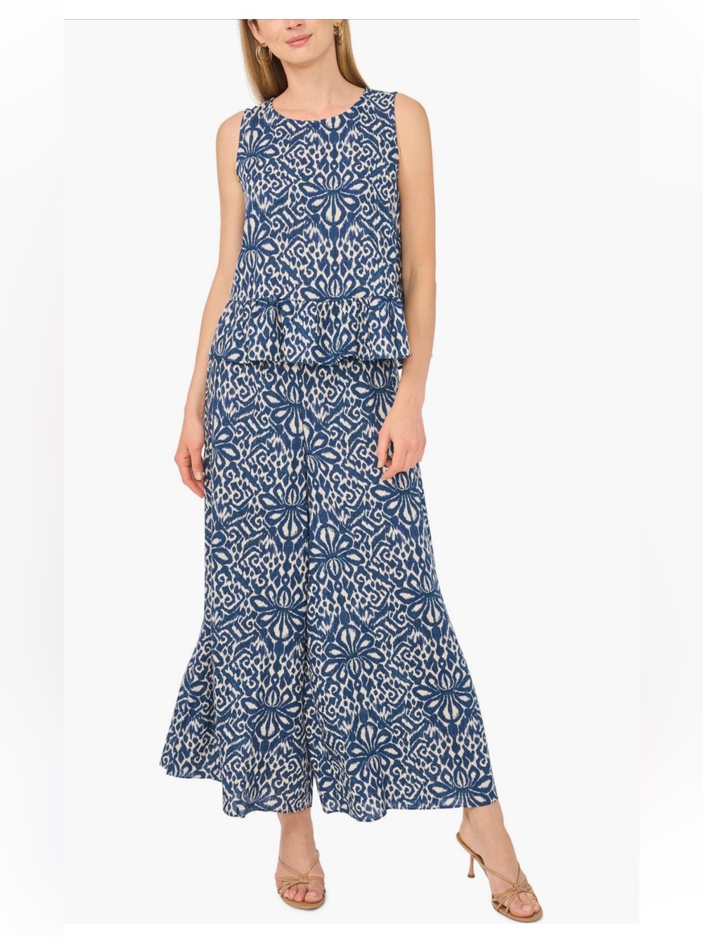 Vince Camuto Blue Patterned 2-pc Set